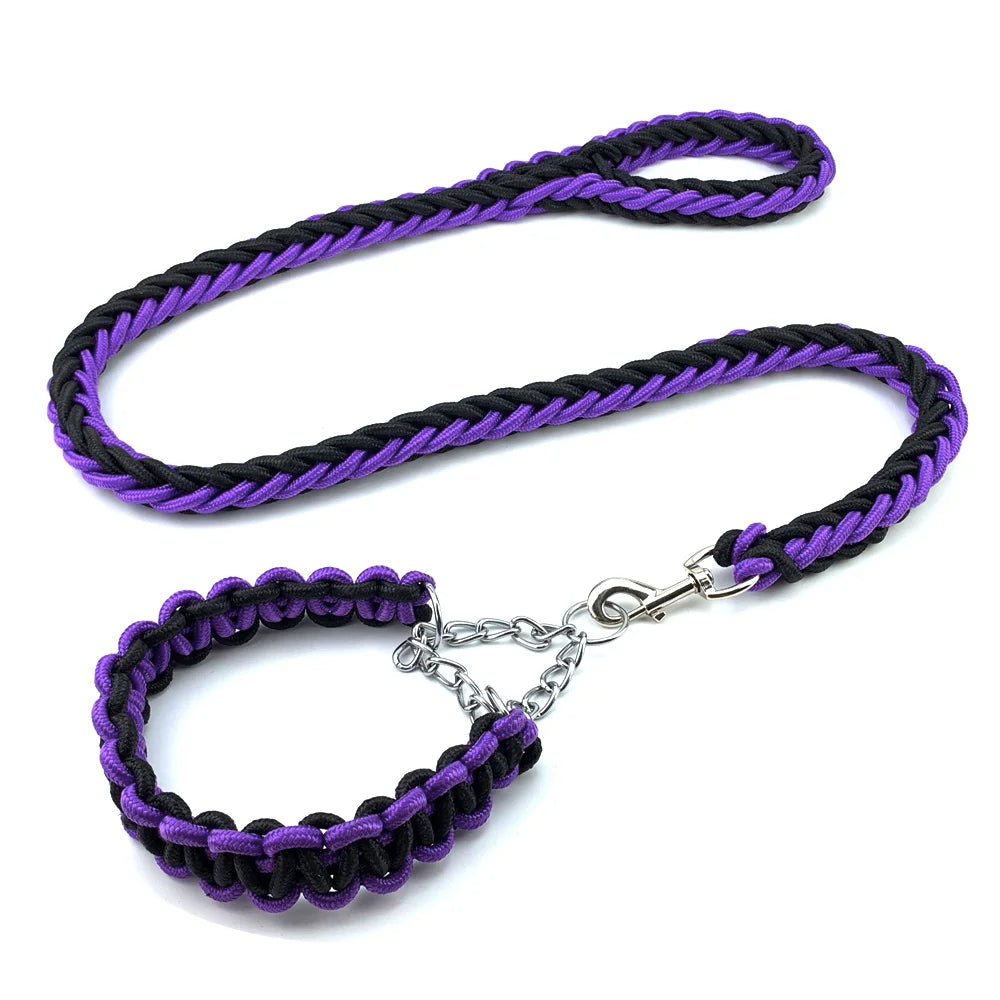 Nylon Braided Dog Collar And Leash Set