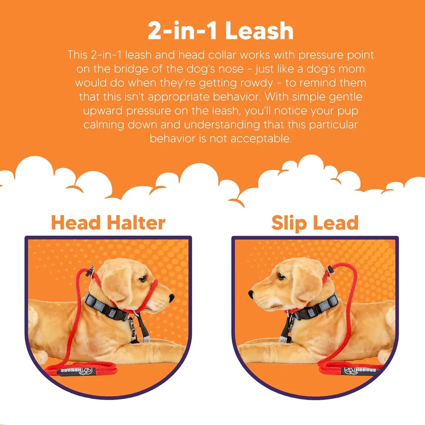 Red No-Pull Dog Leash Easy Control