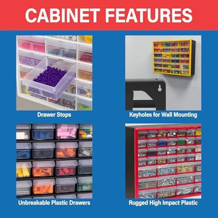 24-Drawer Plastic Storage Cabinet for Home/Garage Organization