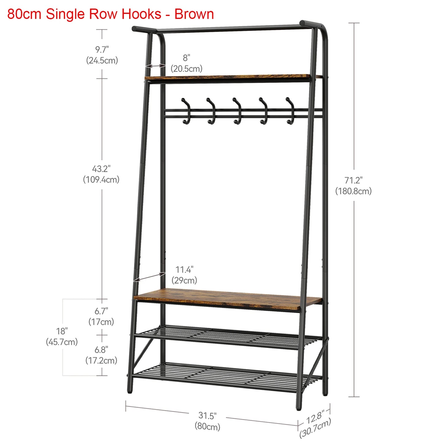Entryway Bench with Coat and Shoe Rack