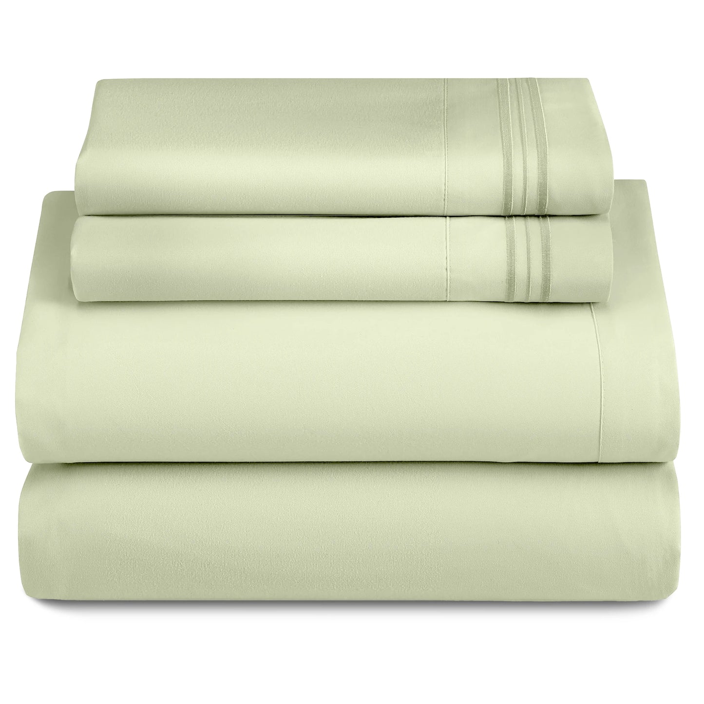 3 Piece Microfiber Bed Sheets with Flat Sheet