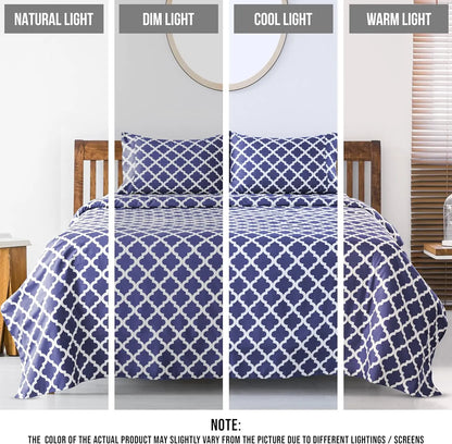 4PC Microfiber Bed Sheets with Flat Sheet