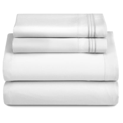 3 Piece Microfiber Bed Sheets with Flat Sheet
