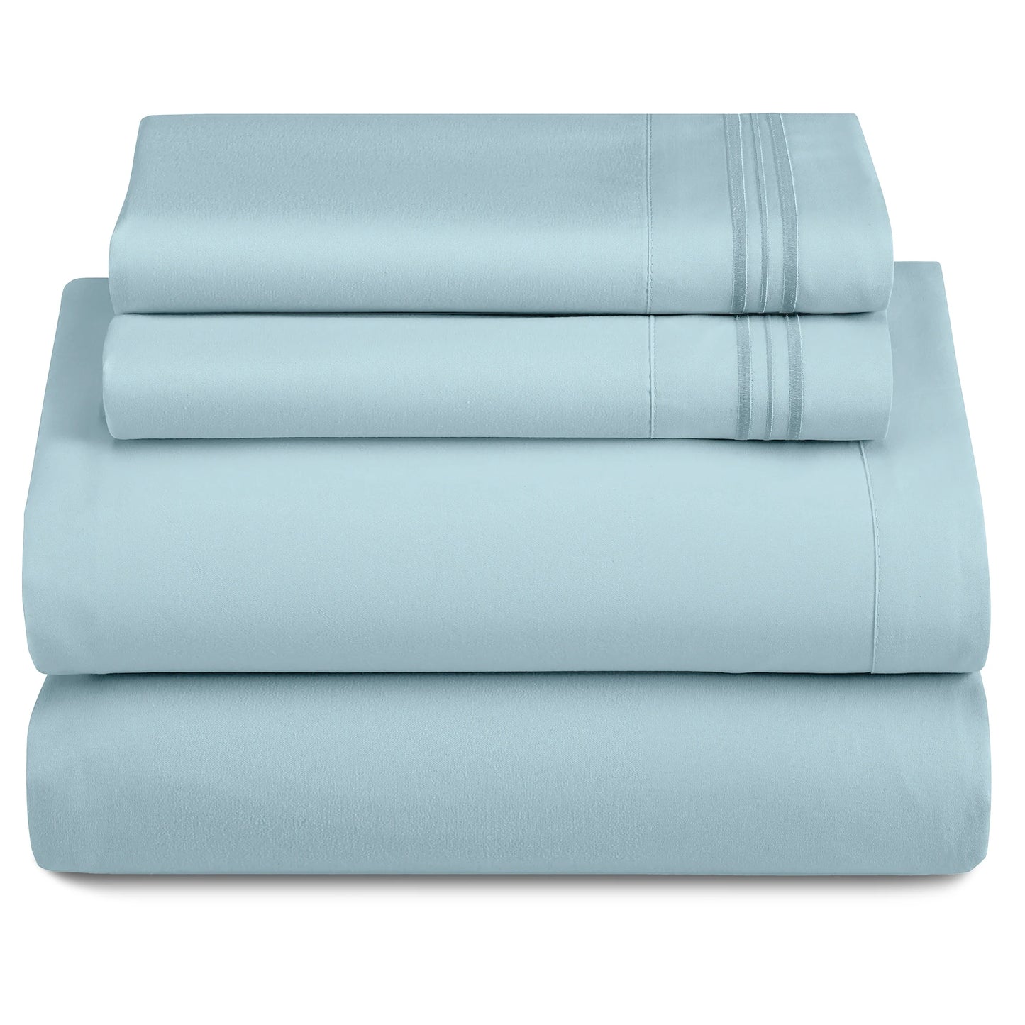 3 Piece Microfiber Bed Sheets with Flat Sheet