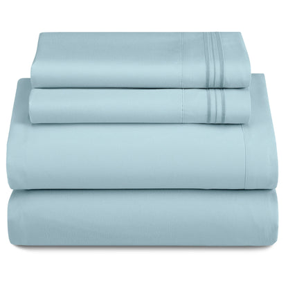 3 Piece Microfiber Bed Sheets with Flat Sheet
