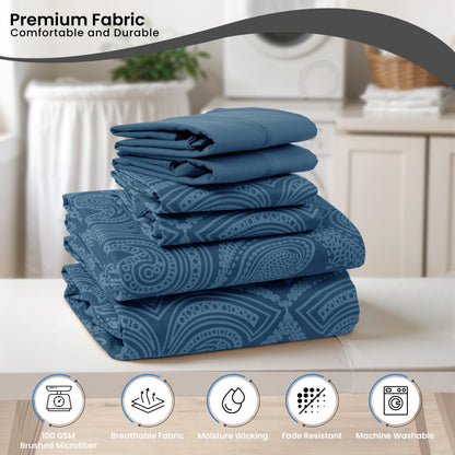 Microfiber, Wrinkle-Free, Luxurious Printed Bed Sheets