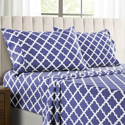 4PC Microfiber Bed Sheets with Flat Sheet