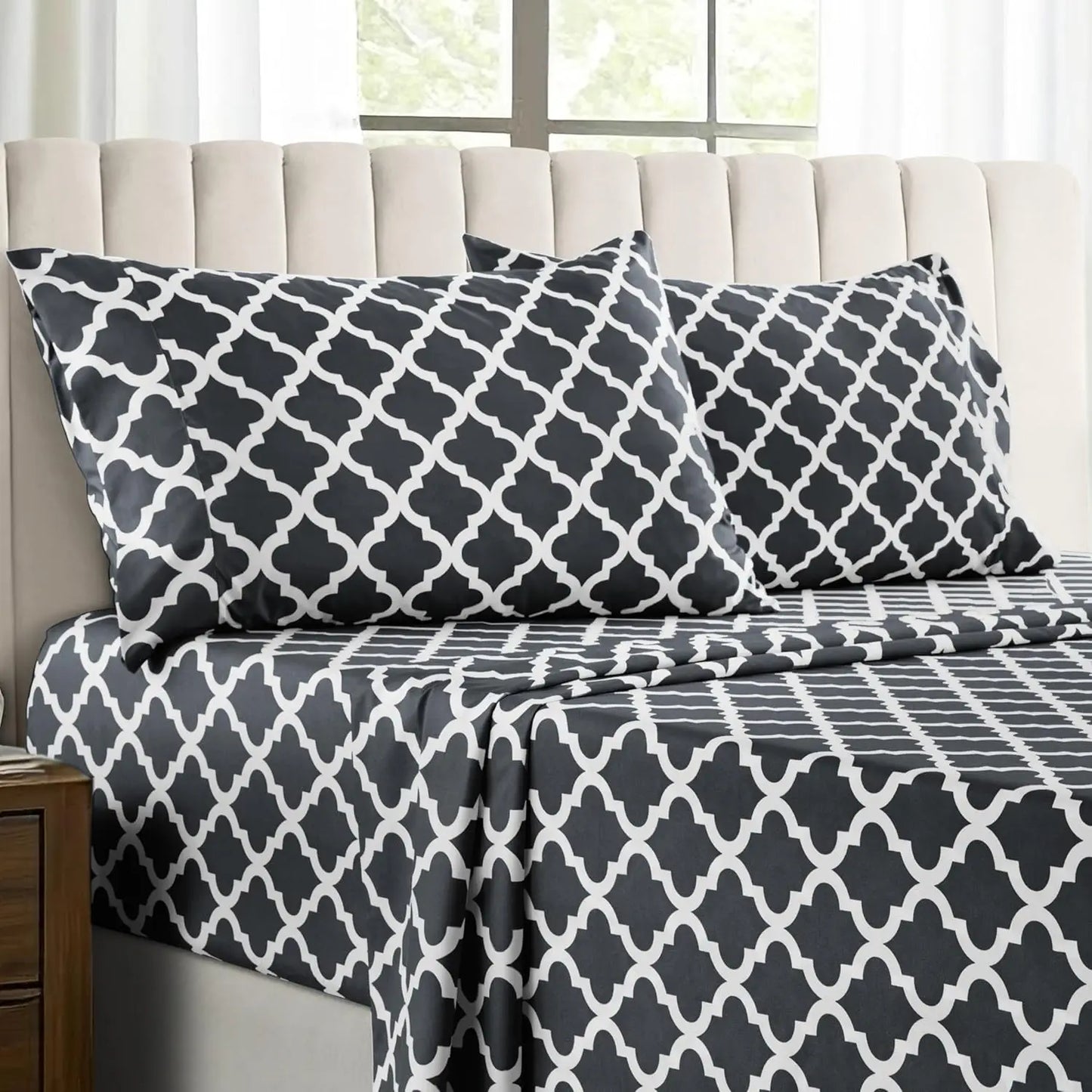 4PC Microfiber Bed Sheets with Flat Sheet
