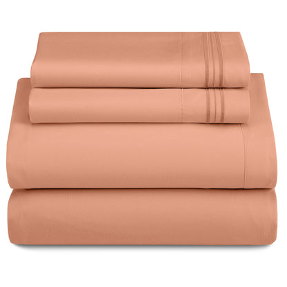 3 Piece Microfiber Bed Sheets with Flat Sheet