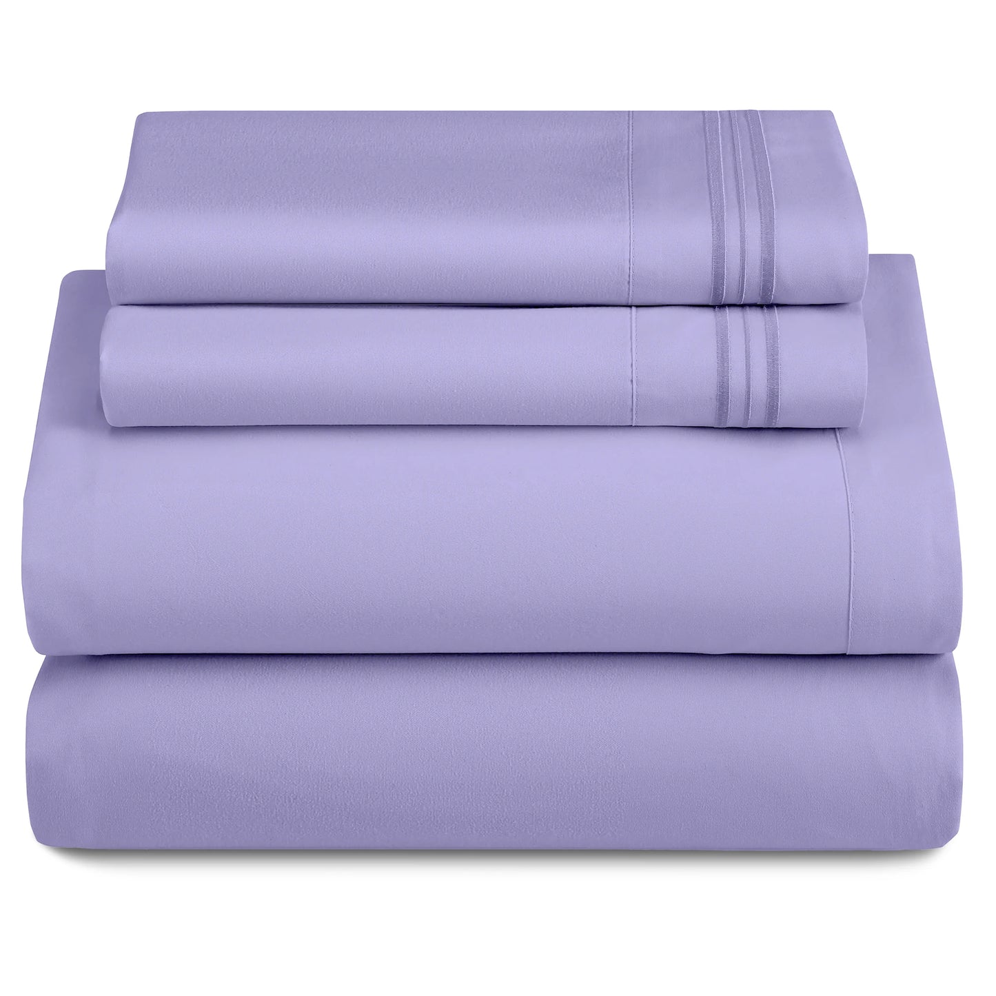 3 Piece Microfiber Bed Sheets with Flat Sheet