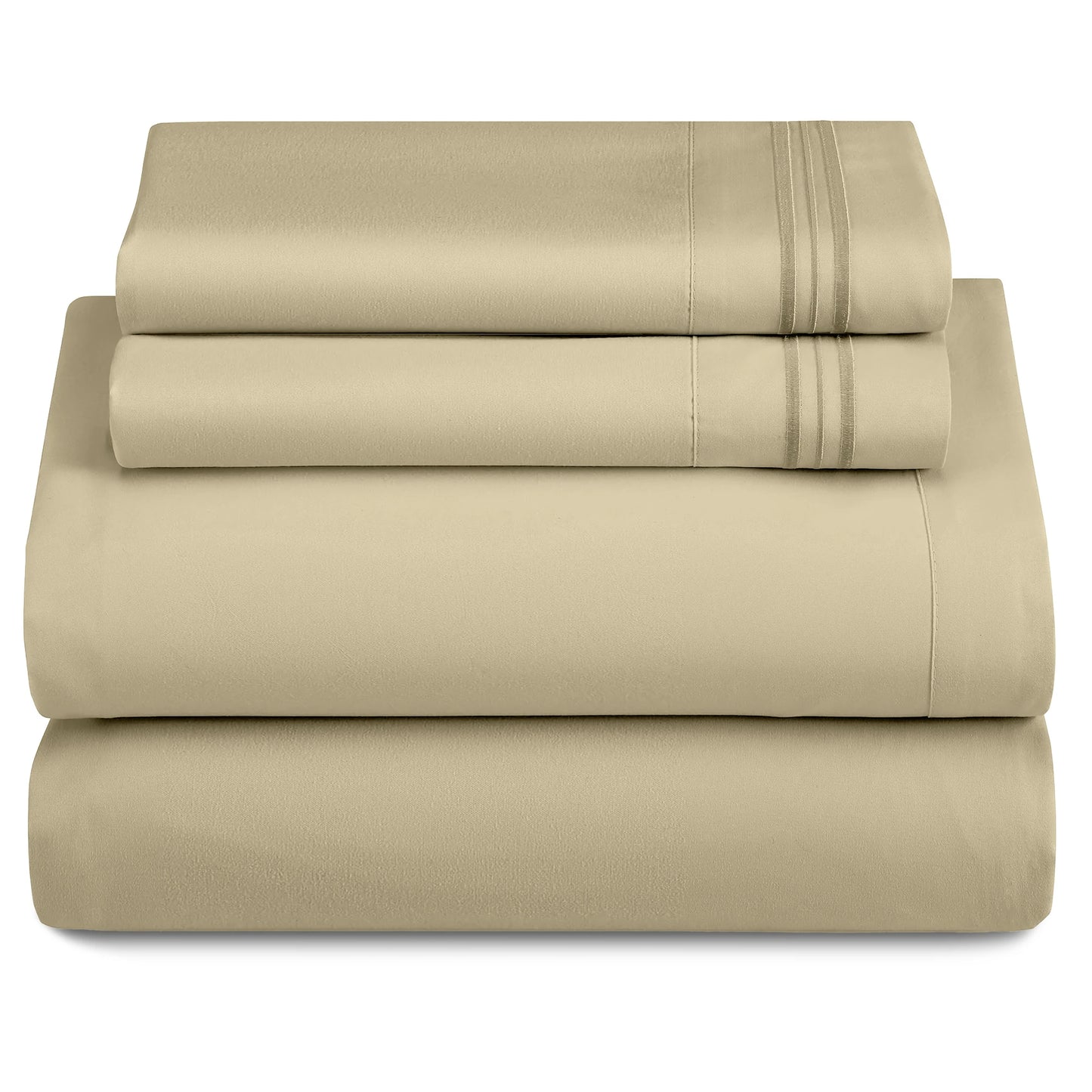 3 Piece Microfiber Bed Sheets with Flat Sheet