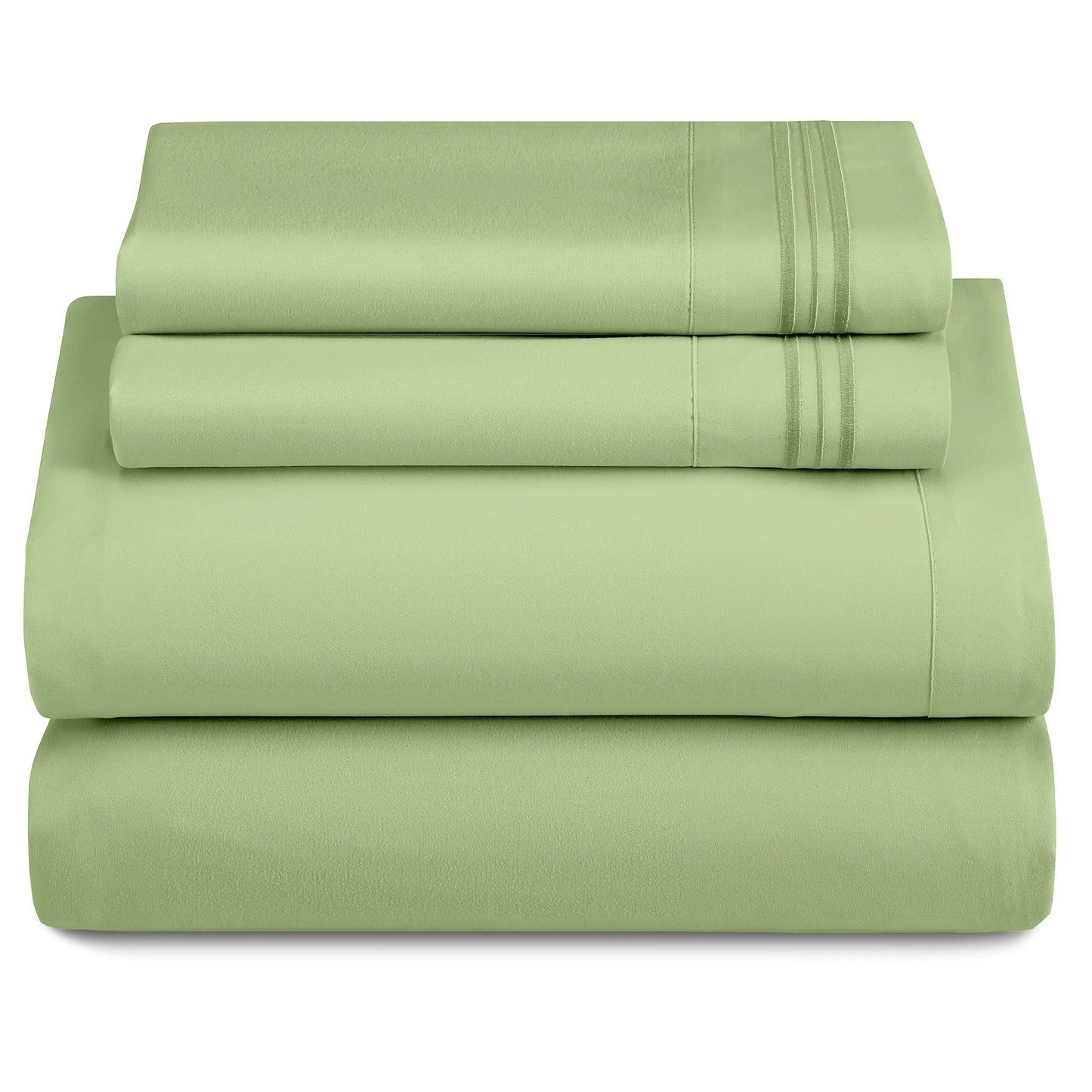 3 Piece Microfiber Bed Sheets with Flat Sheet