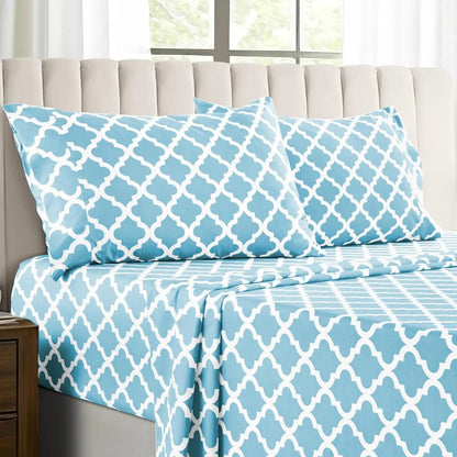 4PC Microfiber Bed Sheets with Flat Sheet