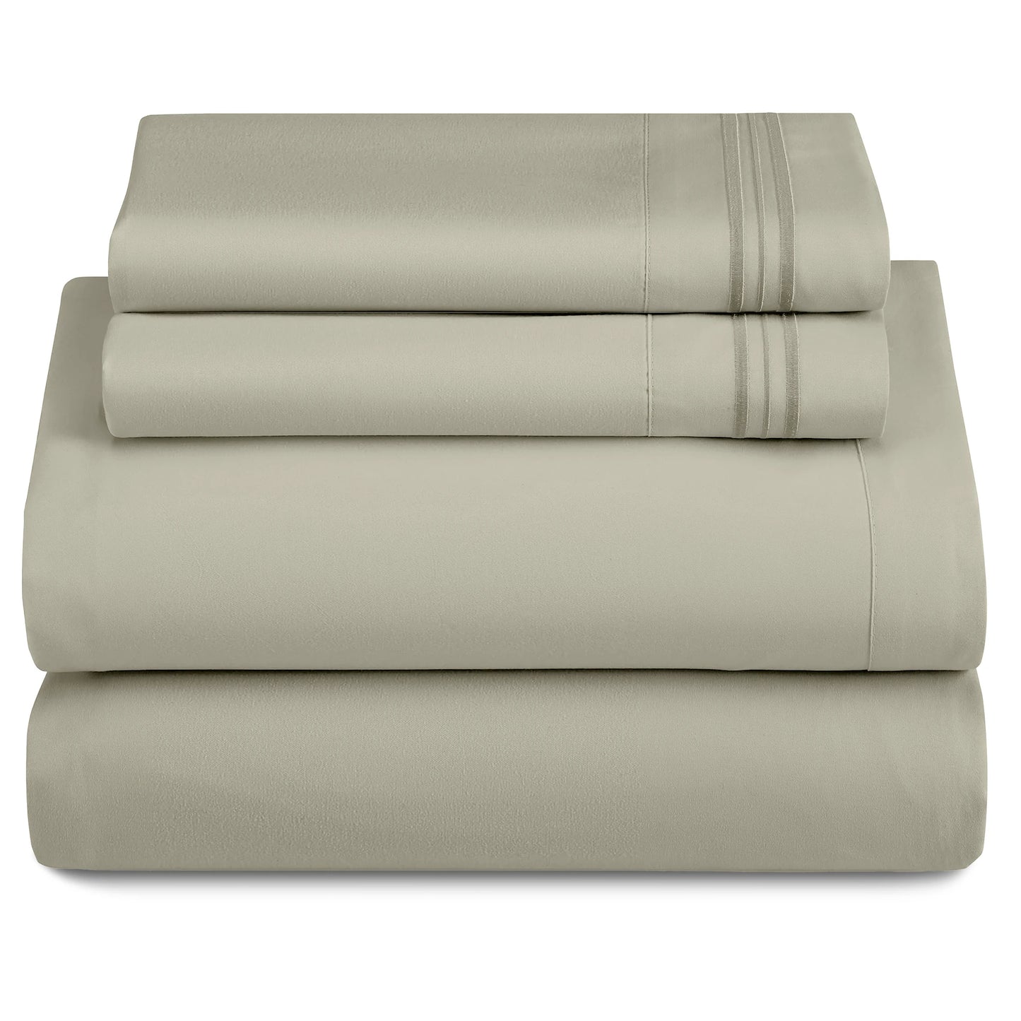 3 Piece Microfiber Bed Sheets with Flat Sheet