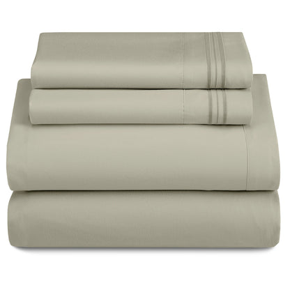 3 Piece Microfiber Bed Sheets with Flat Sheet
