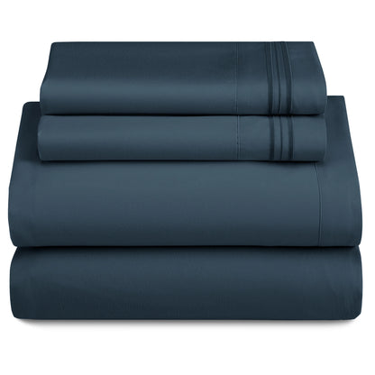 3 Piece Microfiber Bed Sheets with Flat Sheet