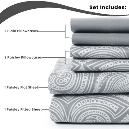 Microfiber, Wrinkle-Free, Luxurious Printed Bed Sheets