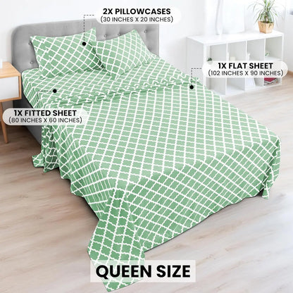 4PC Microfiber Bed Sheets with Flat Sheet
