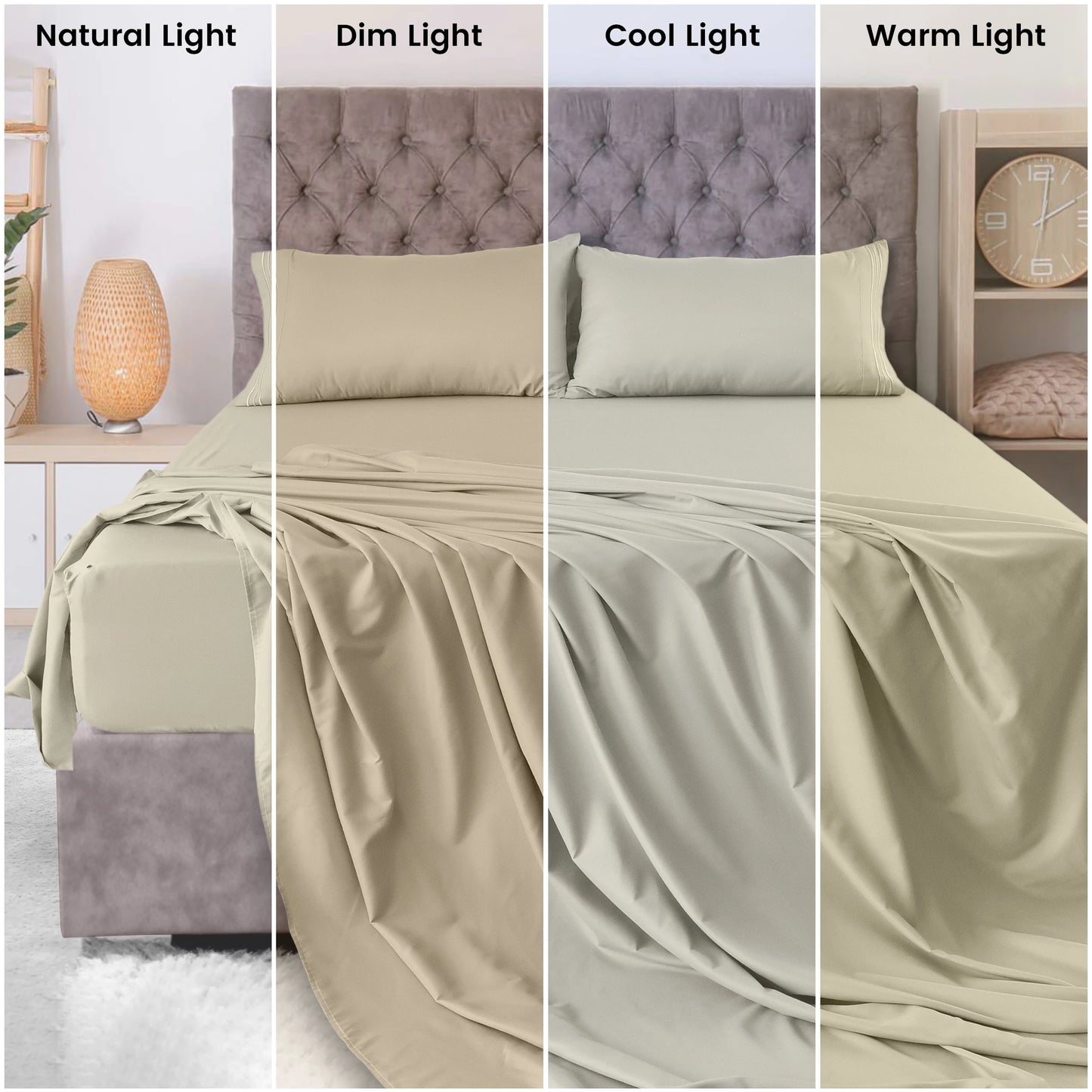 3 Piece Microfiber Bed Sheets with Flat Sheet