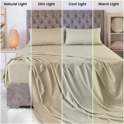 3 Piece Microfiber Bed Sheets with Flat Sheet