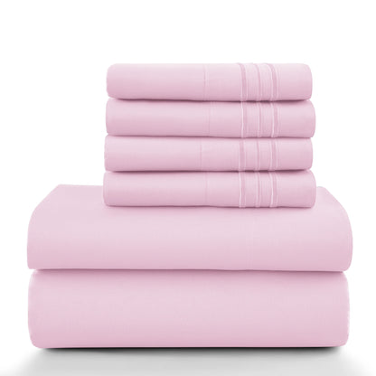 6 Piece Ultra-Soft Microfiber Bed Sheets