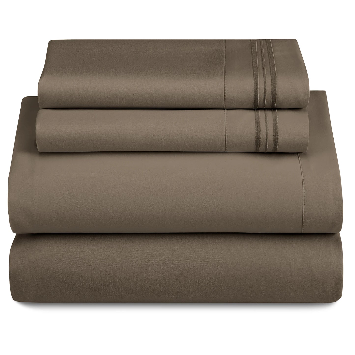 3 Piece Microfiber Bed Sheets with Flat Sheet