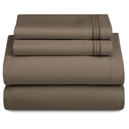 3 Piece Microfiber Bed Sheets with Flat Sheet