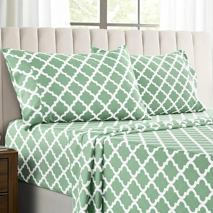 4PC Microfiber Bed Sheets with Flat Sheet