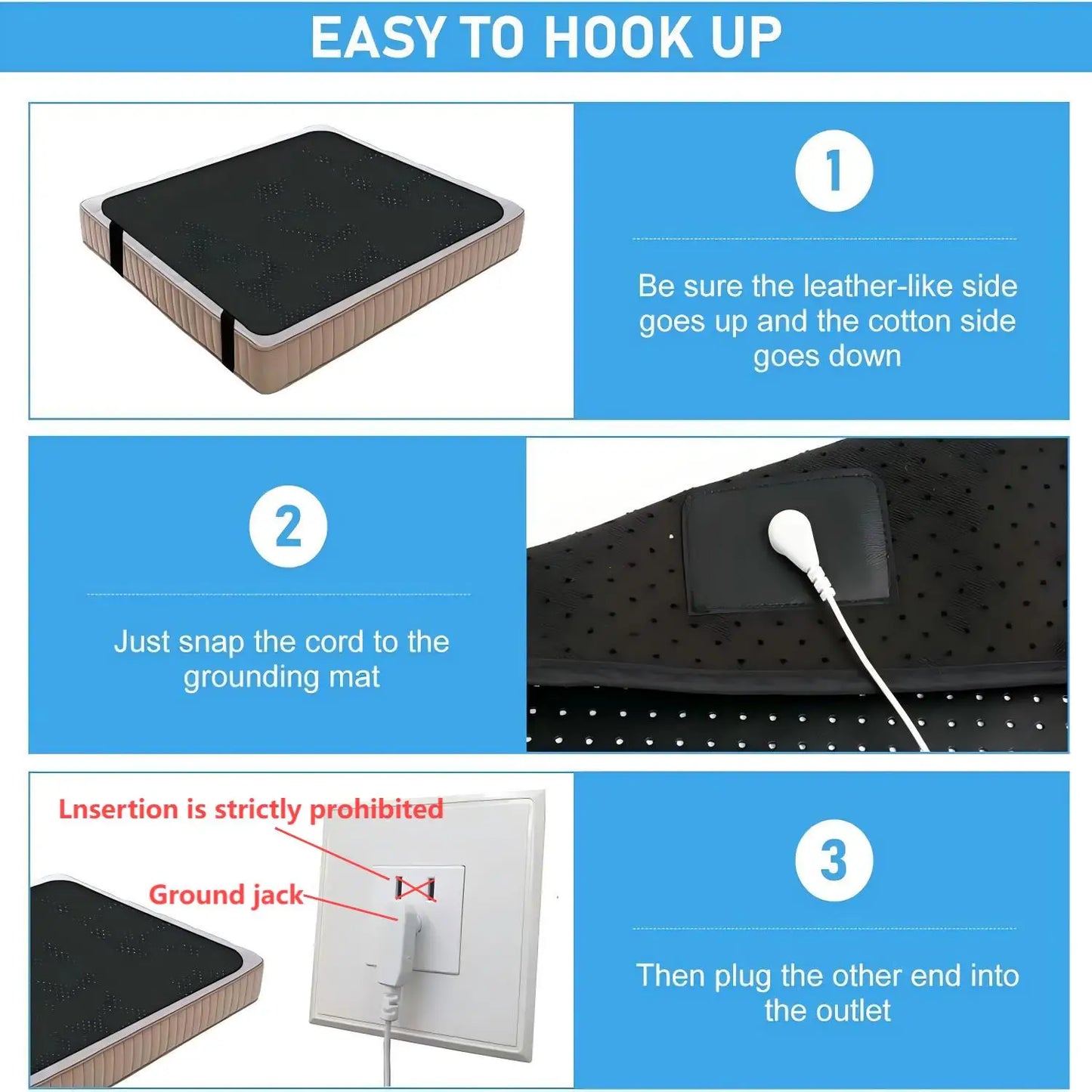 Grounding Sheet Combo Conductive  Leather Grounding Mat