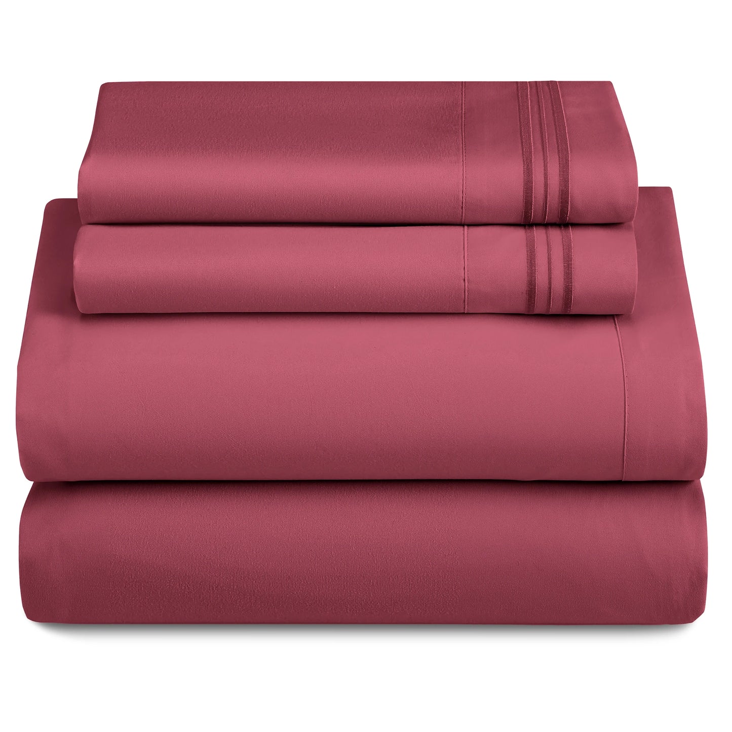3 Piece Microfiber Bed Sheets with Flat Sheet