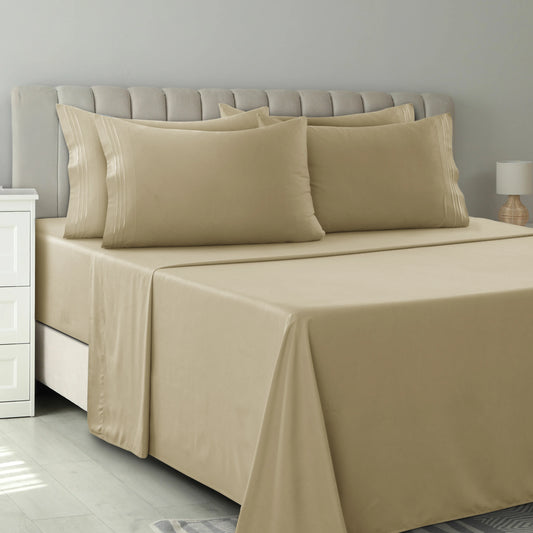 6 Piece Ultra-Soft Microfiber Bed Sheets