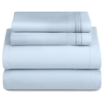 3 Piece Microfiber Bed Sheets with Flat Sheet