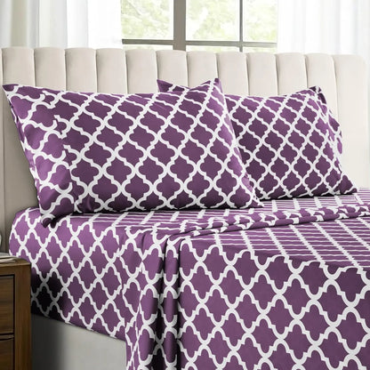 4PC Microfiber Bed Sheets with Flat Sheet