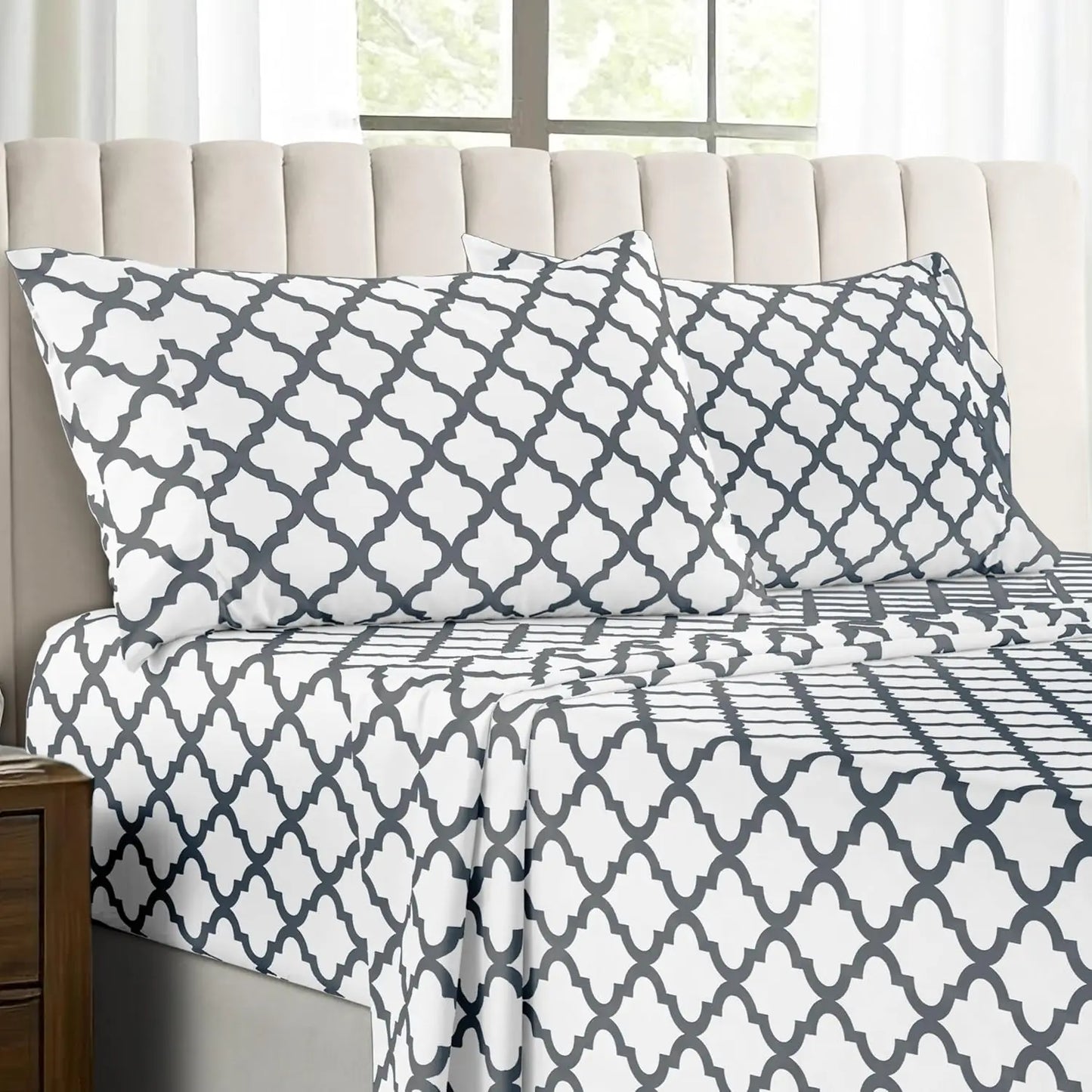 4PC Microfiber Bed Sheets with Flat Sheet