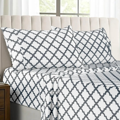 4PC Microfiber Bed Sheets with Flat Sheet