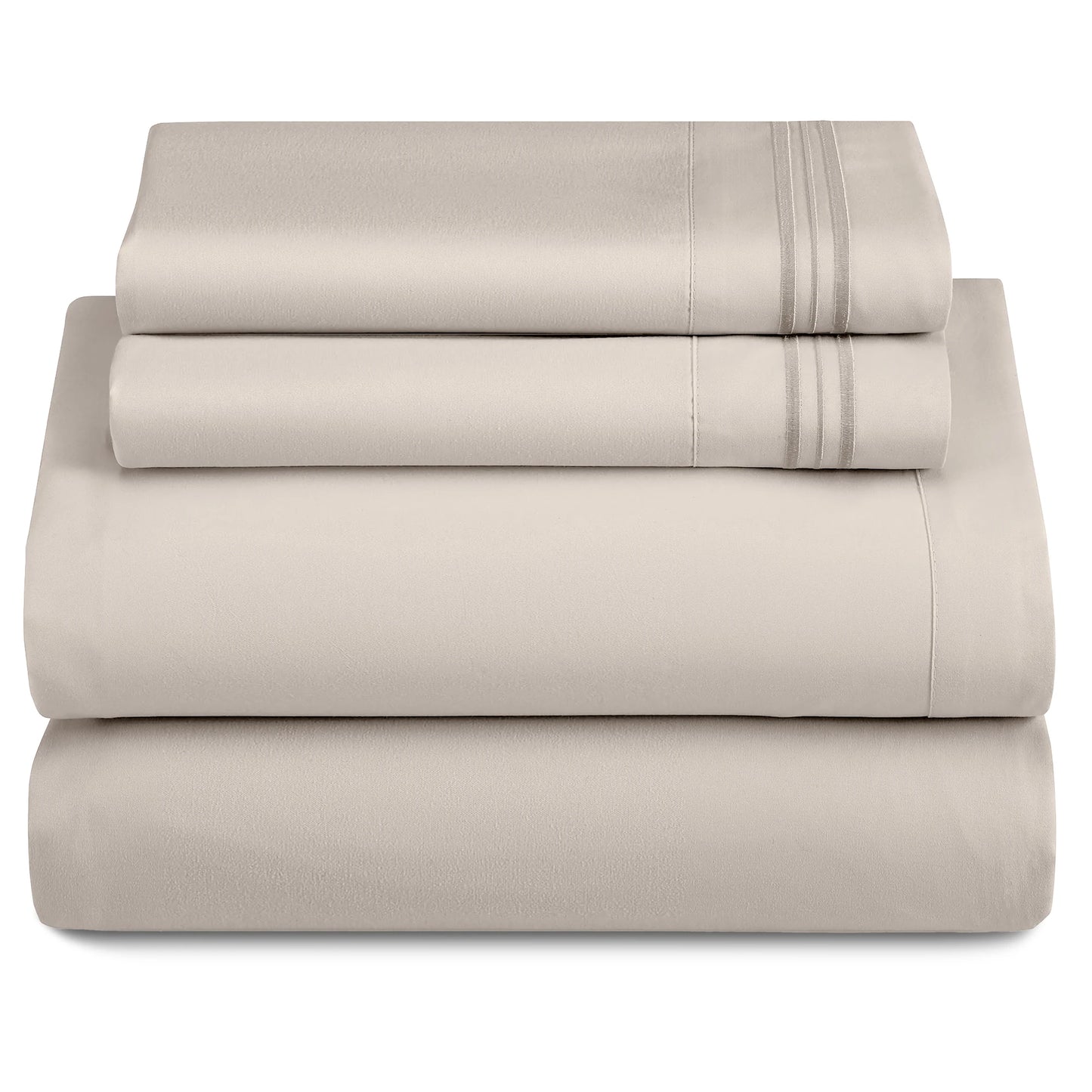 3 Piece Microfiber Bed Sheets with Flat Sheet