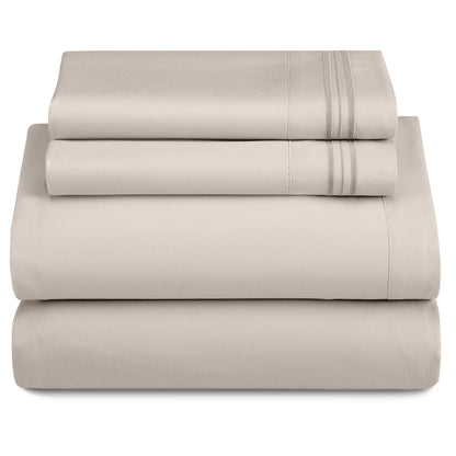 3 Piece Microfiber Bed Sheets with Flat Sheet