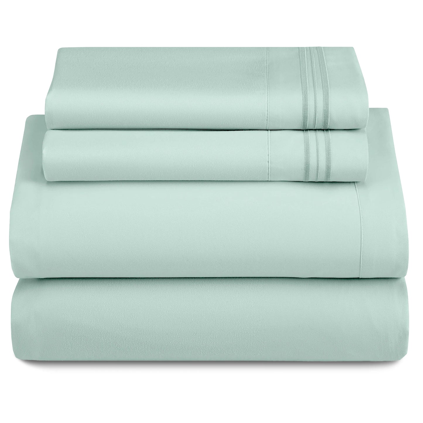 3 Piece Microfiber Bed Sheets with Flat Sheet
