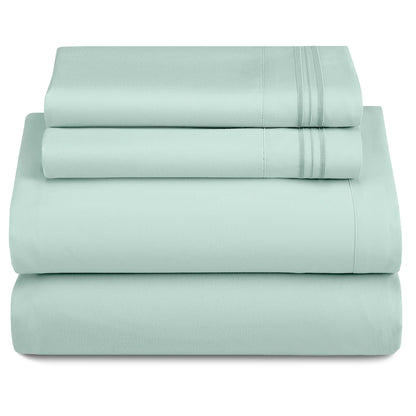 3 Piece Microfiber Bed Sheets with Flat Sheet
