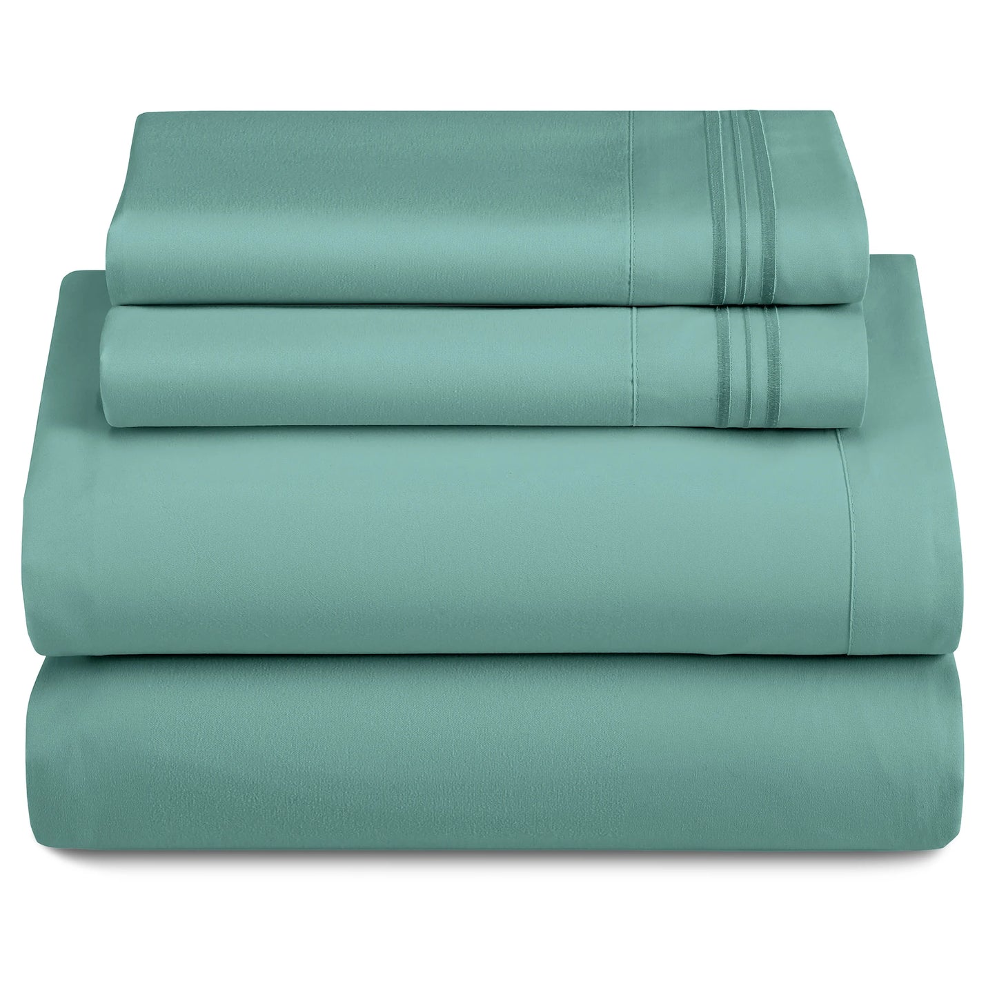 3 Piece Microfiber Bed Sheets with Flat Sheet