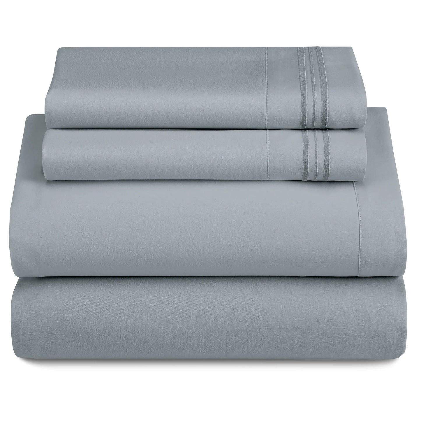 3 Piece Microfiber Bed Sheets with Flat Sheet