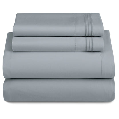 3 Piece Microfiber Bed Sheets with Flat Sheet