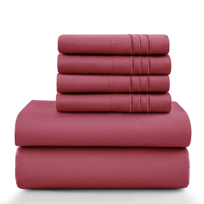 6 Piece Ultra-Soft Microfiber Bed Sheets