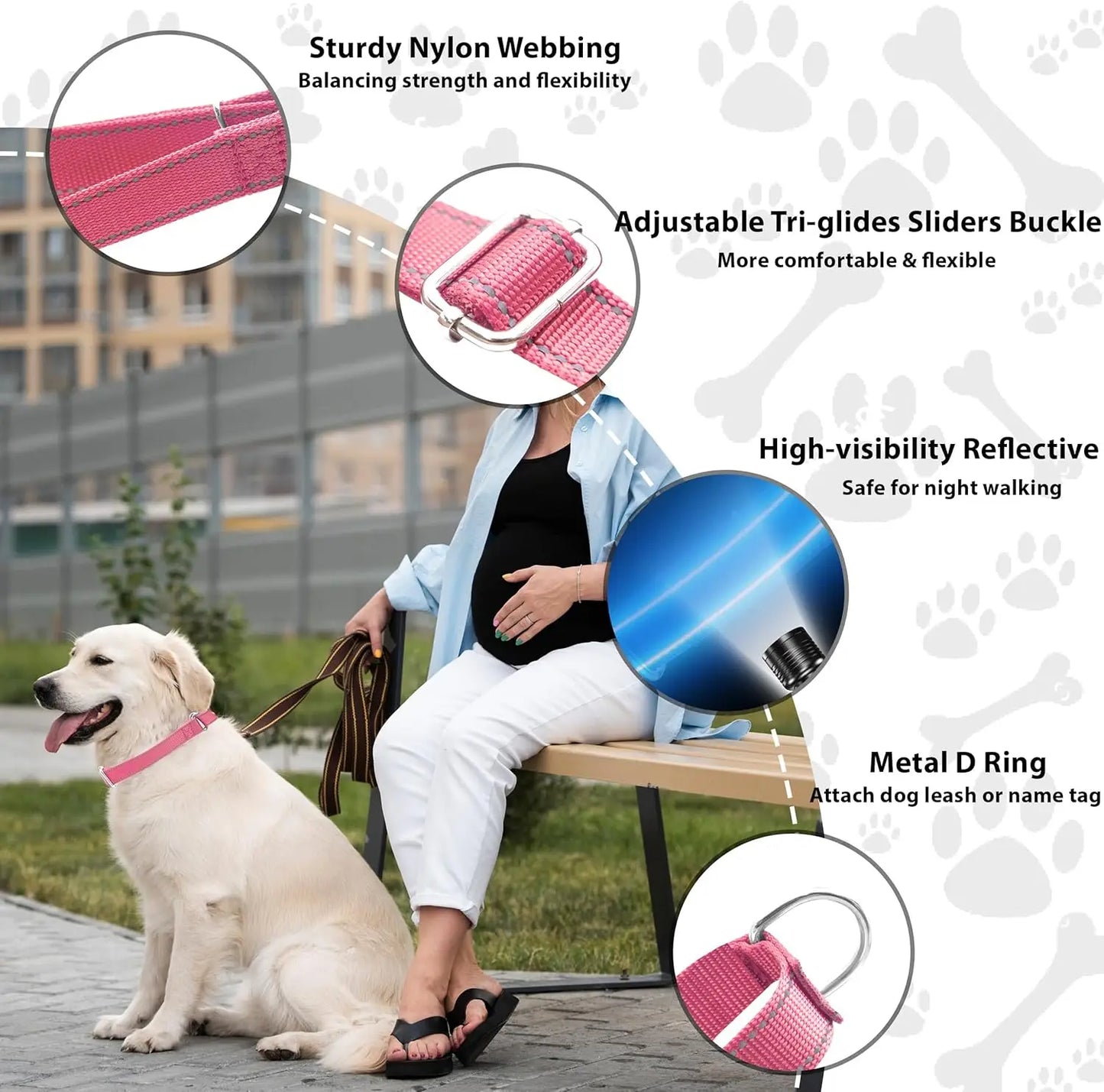 Adjustable No-Buckle Martingale Slip Training Collar