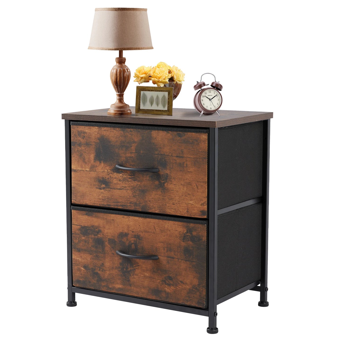 2 Drawer Bedside Coffee Sofa Tea Table Storage