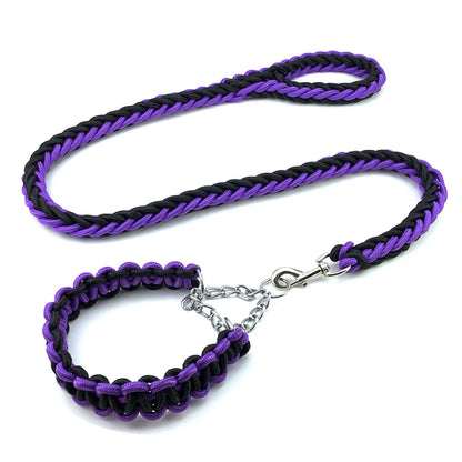 Nylon Braided Dog Collar And Leash Set