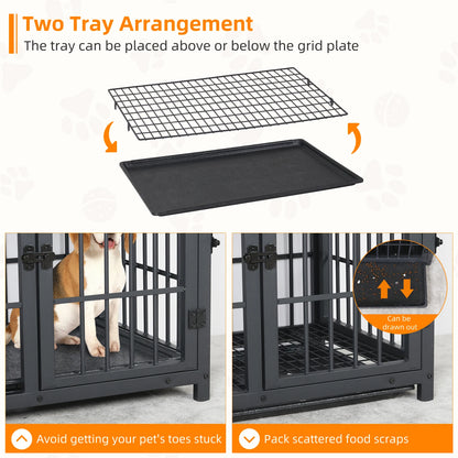 Furniture Style Dog/Pet Kennel with Removable Tray