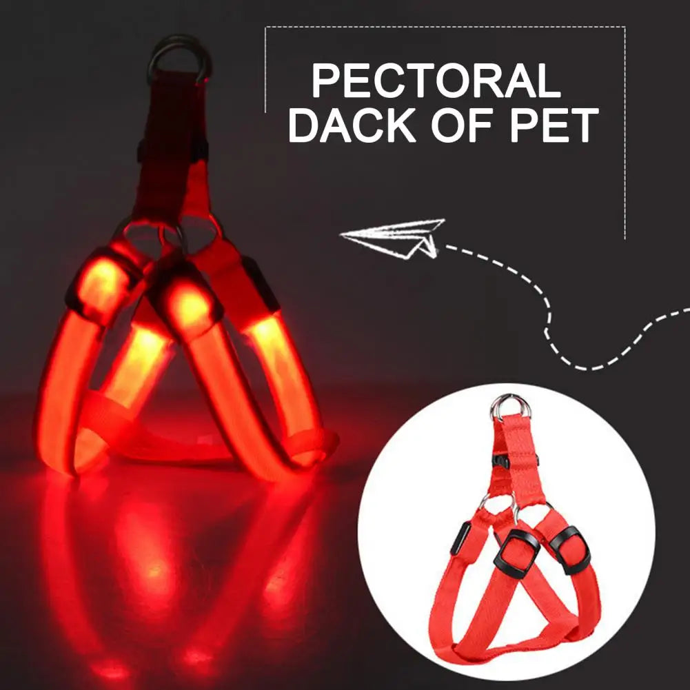 Adjustable LED Pet Harness USB Rechargeable Light