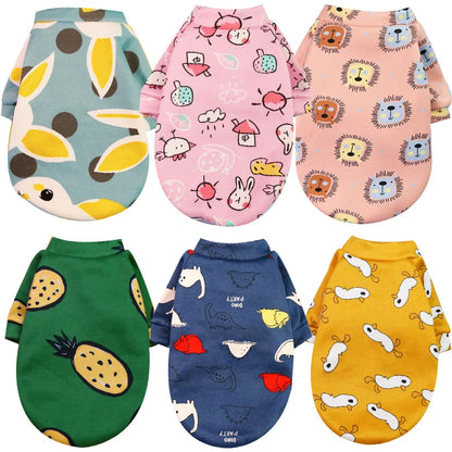 Custom Printed Cartoon Pet Clothes Fleece-Lined