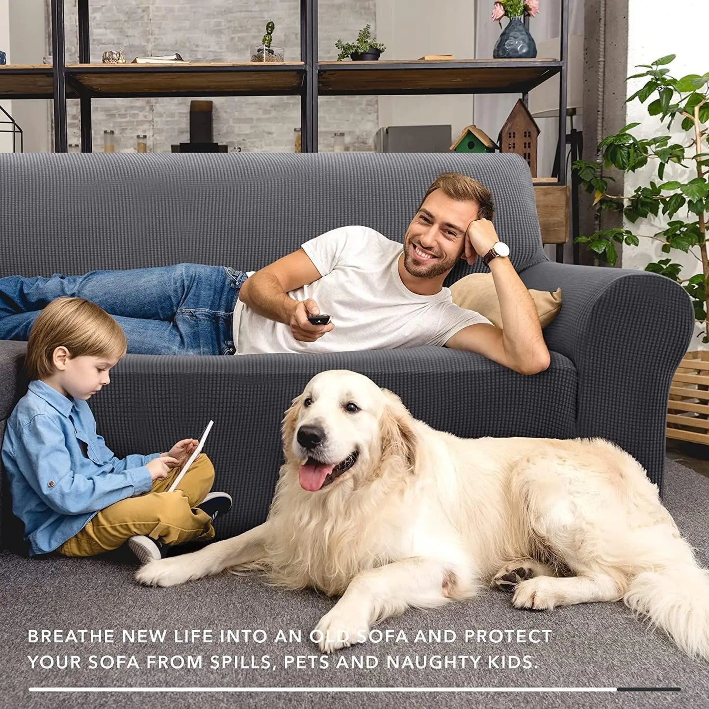 Washable Pets Friendly Stretch Couch Furniture Protector